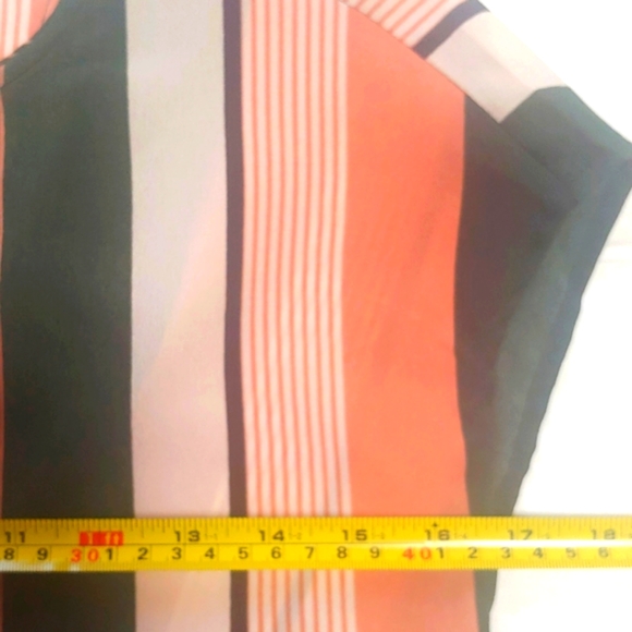 Shein top, vertical stripes army green cream and light dust mauve, size XS - Picture 6 of 8